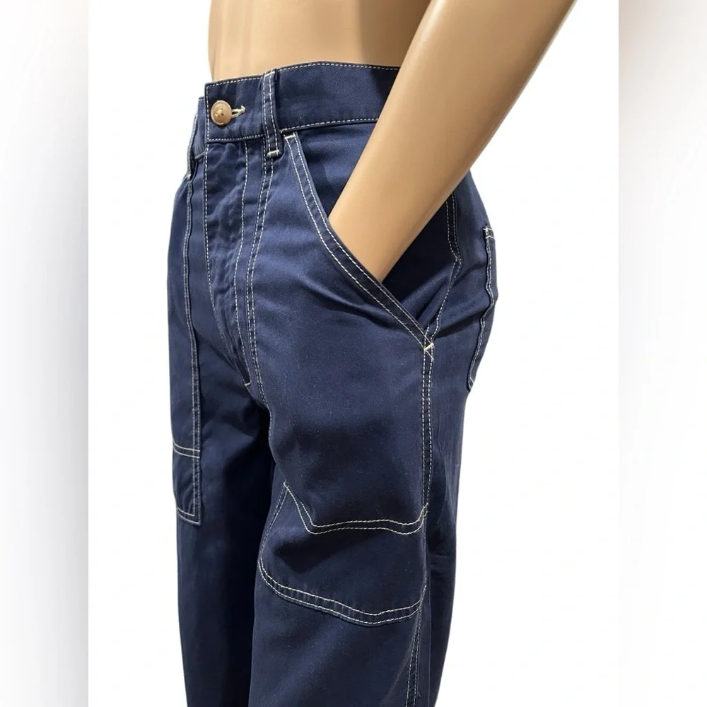 Polo Ralph Lauren Pant Womens Cotton Twill Utility Navy Straight Leg Size 2 - Picture 10 of 16